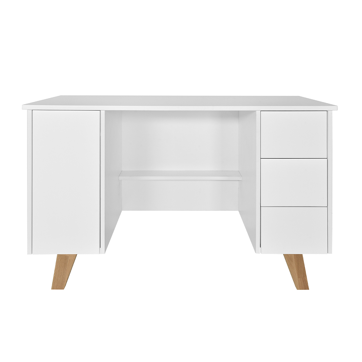 Bureau 3 tiroirs 1 porte Novelies Zara - Blanc