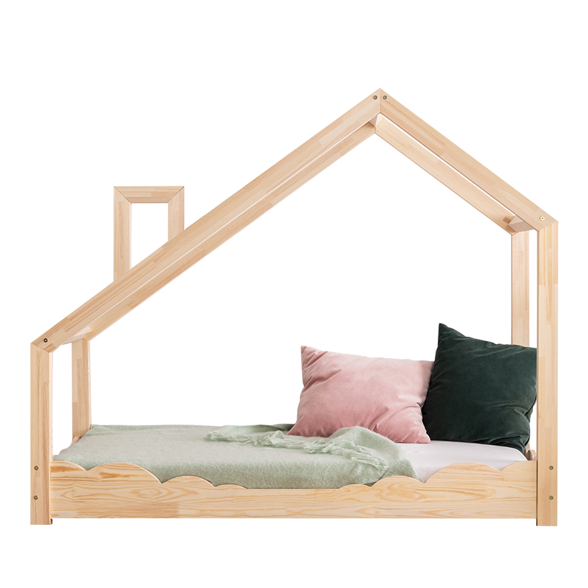 TENDRESSE DE BEBE Lit cabane 70x140 sommier inclus Aaron - Bois