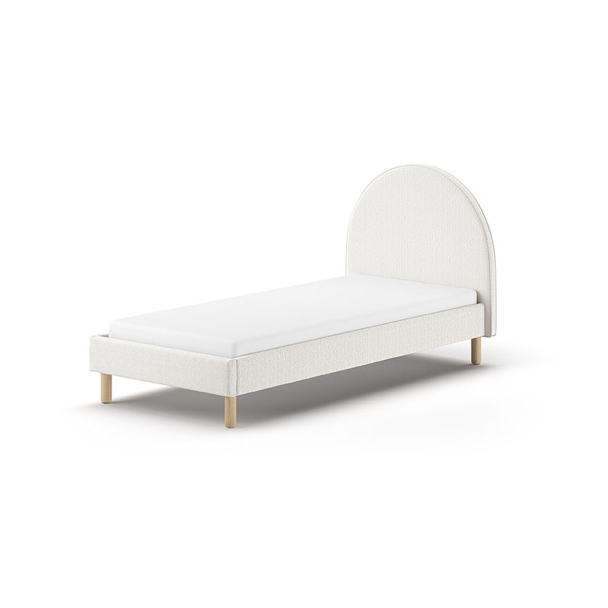 Lit 90x200 sommier inclus Vipack Moon - Blanc