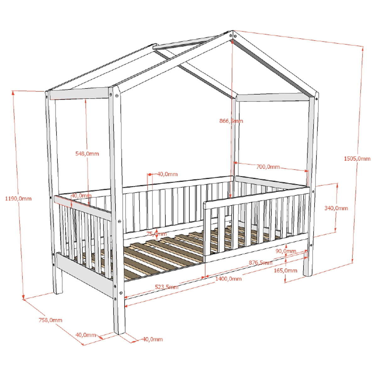 Vipack_Dallas_lit_cabane_70x140_dimensions