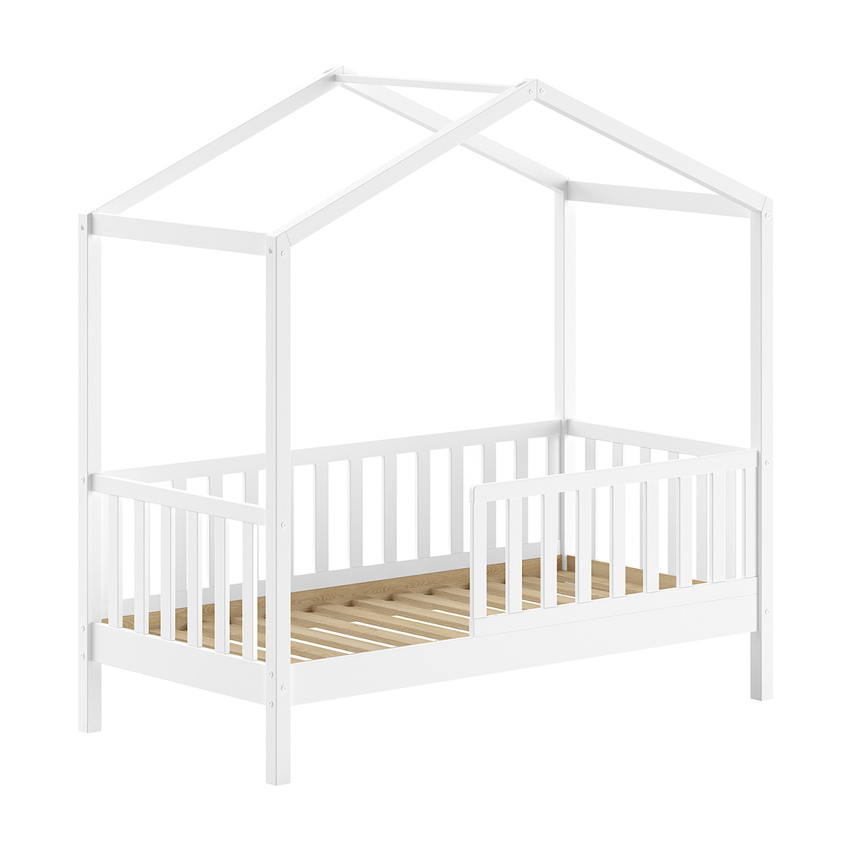 Lit cabane 70x140 sommier inclus Vipack Dallas - Blanc