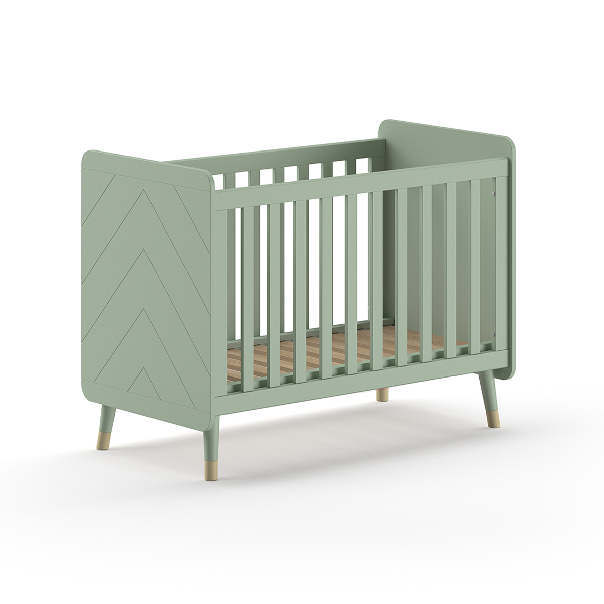 Lit bébé 60x120 sommier inclus Vipack Billy - Vert Olive