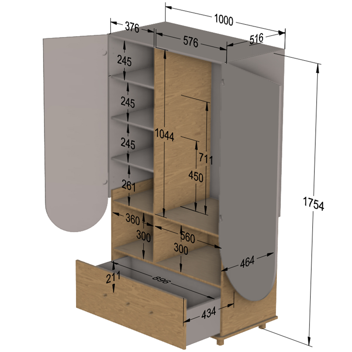 Woodluck_Bloom_bois_blanc_armoire_petite_dimensions