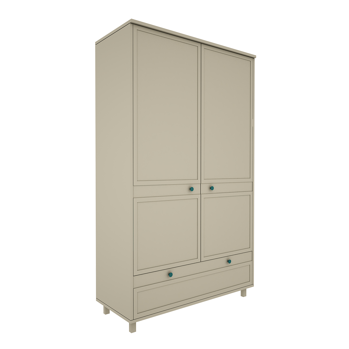 Armoire 2 portes 1 tiroir Wood Luck Gabriel - Vert Eucalyptus