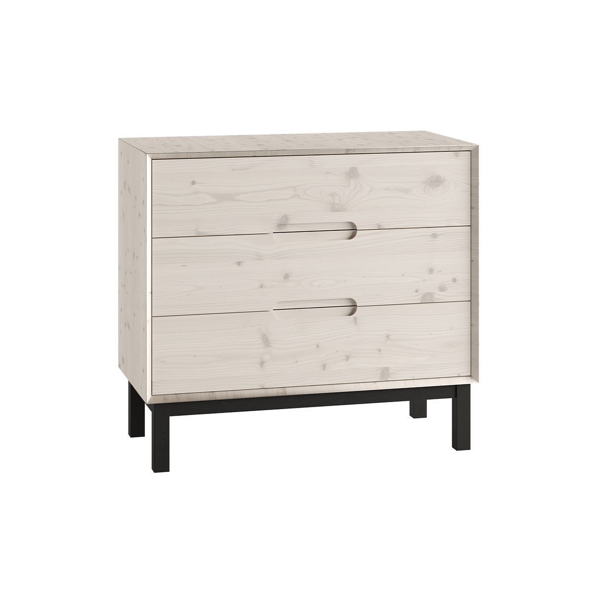 Commode 3 tiroirs Pinio Country - Bois blanchi