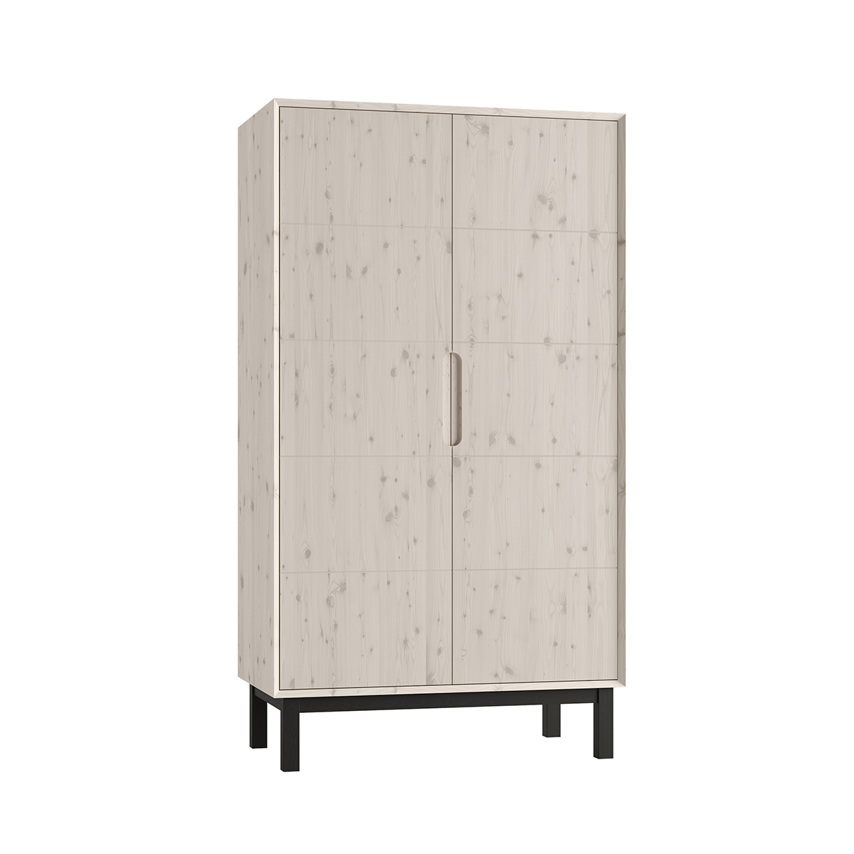 Armoire 2 portes Pinio Country - Bois blanchi