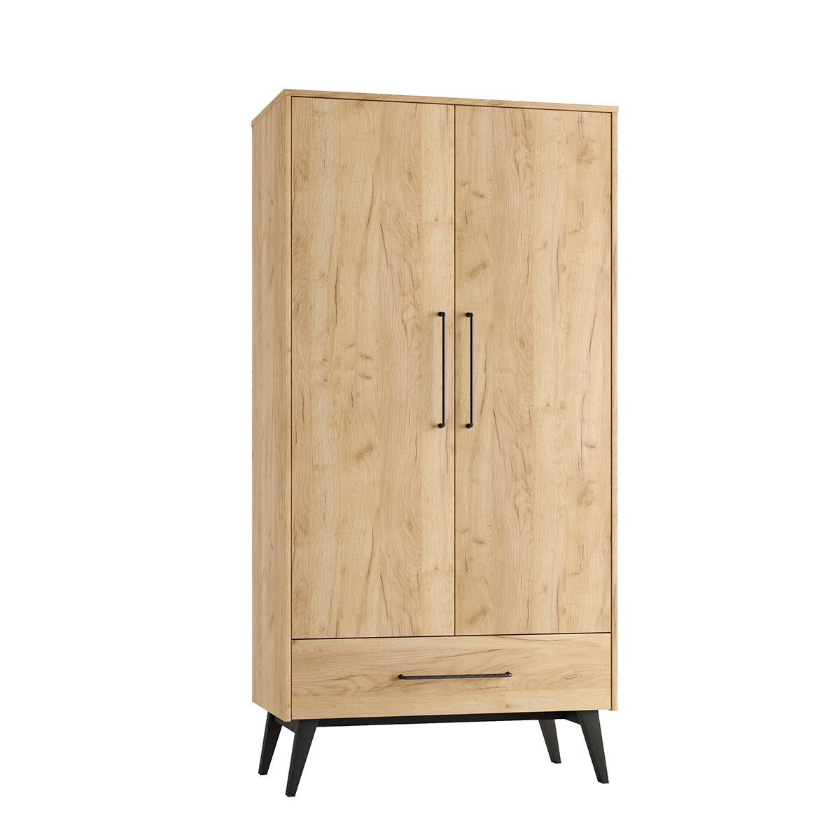 Armoire 2 portes 1 tiroir Pinio Retro - Bois