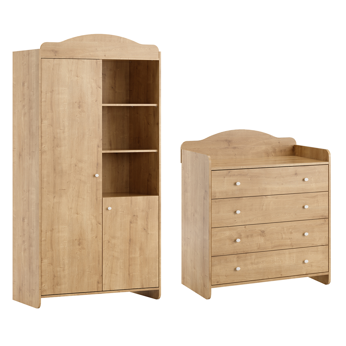 Commode à langer et armoire 2 portes Vox Megeve - Bois
