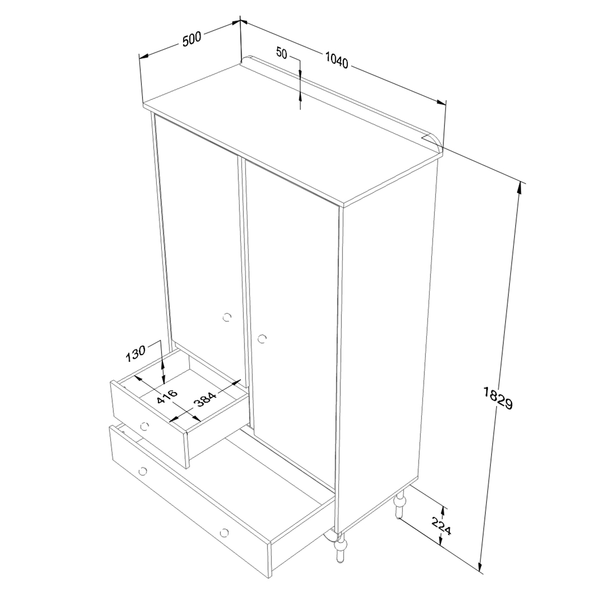 Woodluck_Babushka_armoire_2portes_dimensons