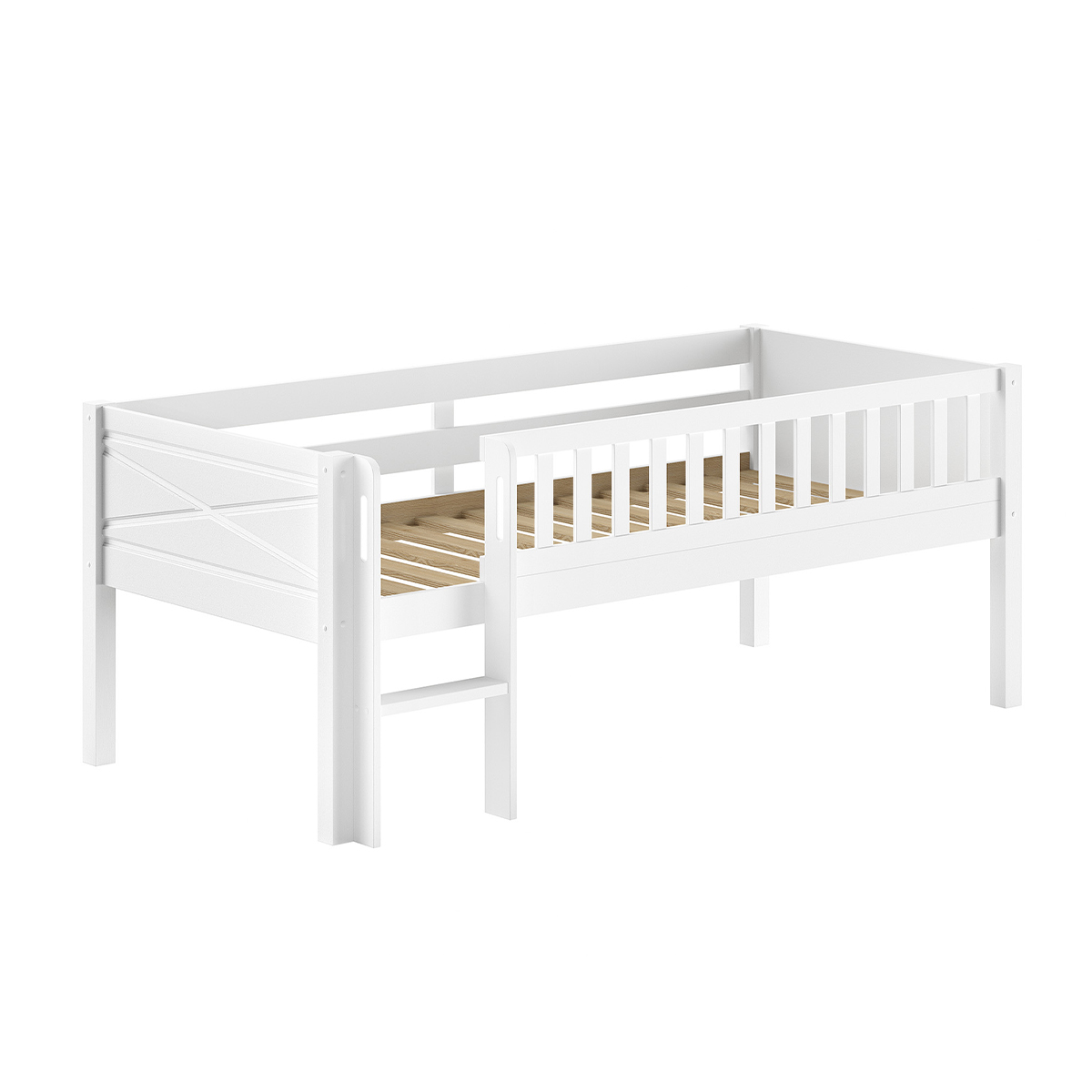 Lit mi-hauteur 90x200 sommier inclus Vipack Scott - Blanc