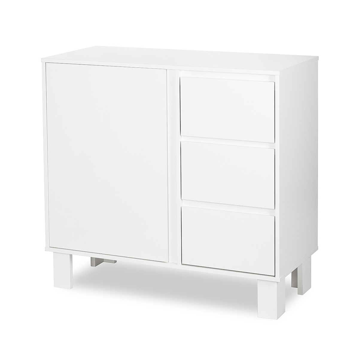 Commode 3 tiroirs 1 porte Littlesky by Klups Olivia - Blanc