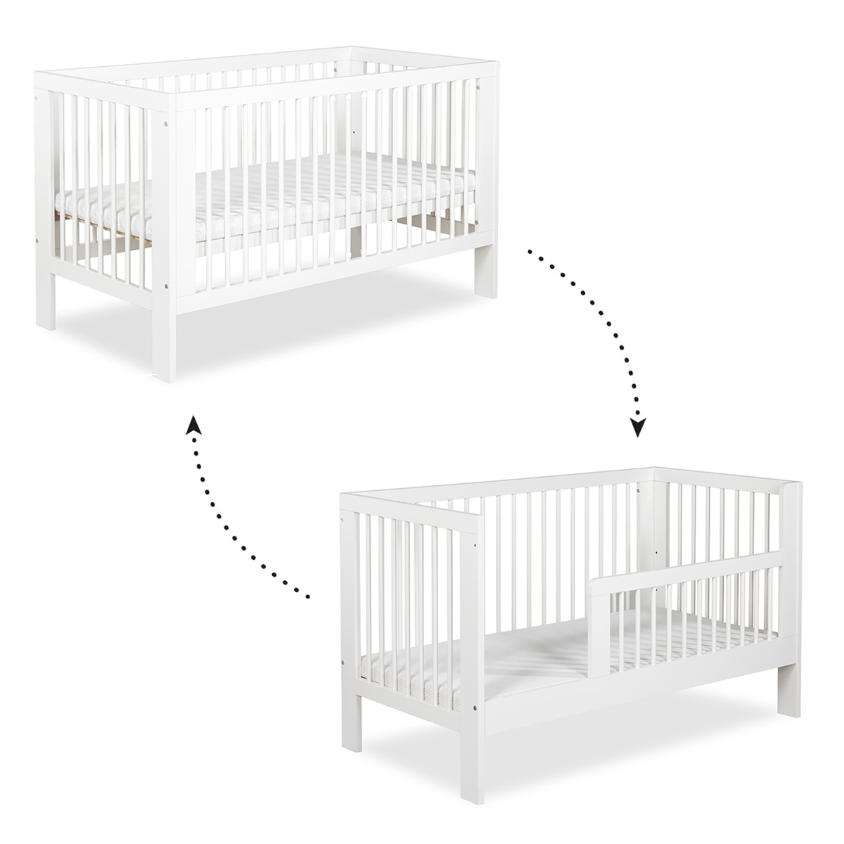 Lit évolutif 70x140 sommier inclus Littlesky by Klups Olivia - Blanc