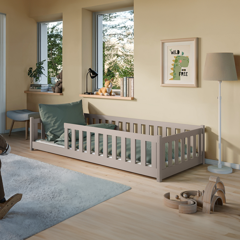 Lit au sol 80x160 sommier inclus Maya - Cachemire