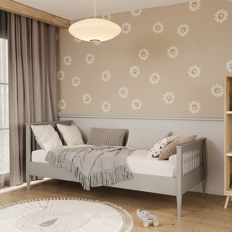 Lit 90x200 sommier inclus Emilia - Gris