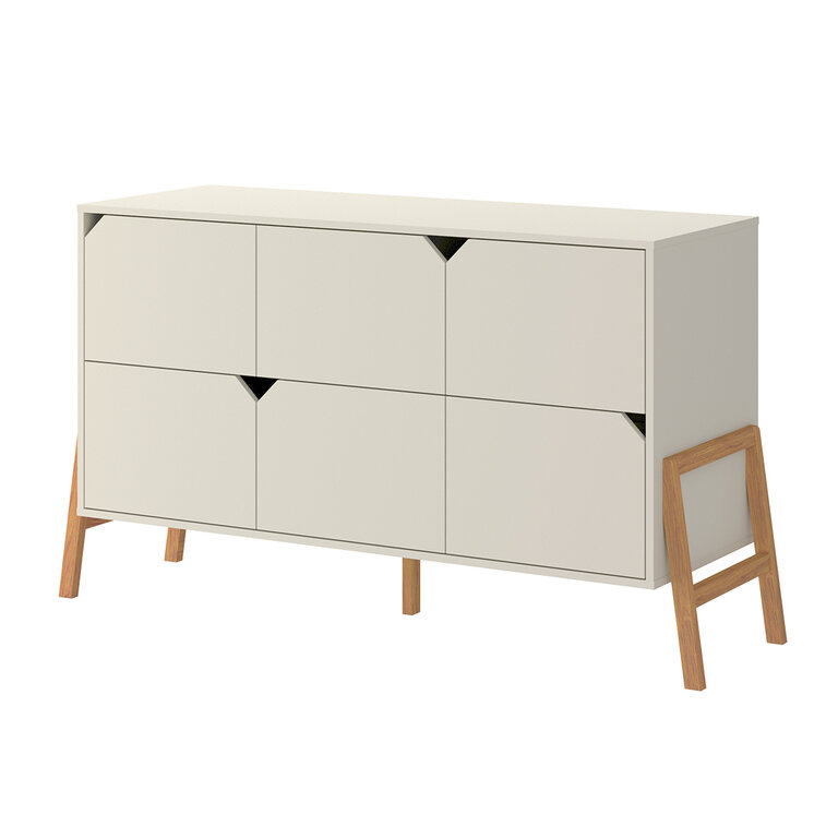 Commode 6 tiroirs Bellamy Lotta - Cachemire