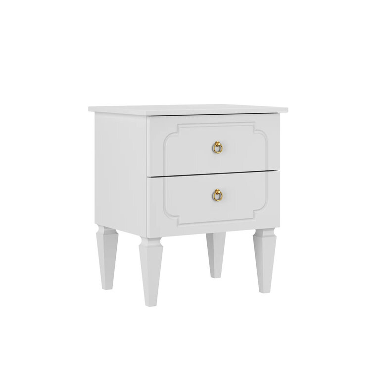 Chevet 2 tiroirs Bellamy Royal - Blanc