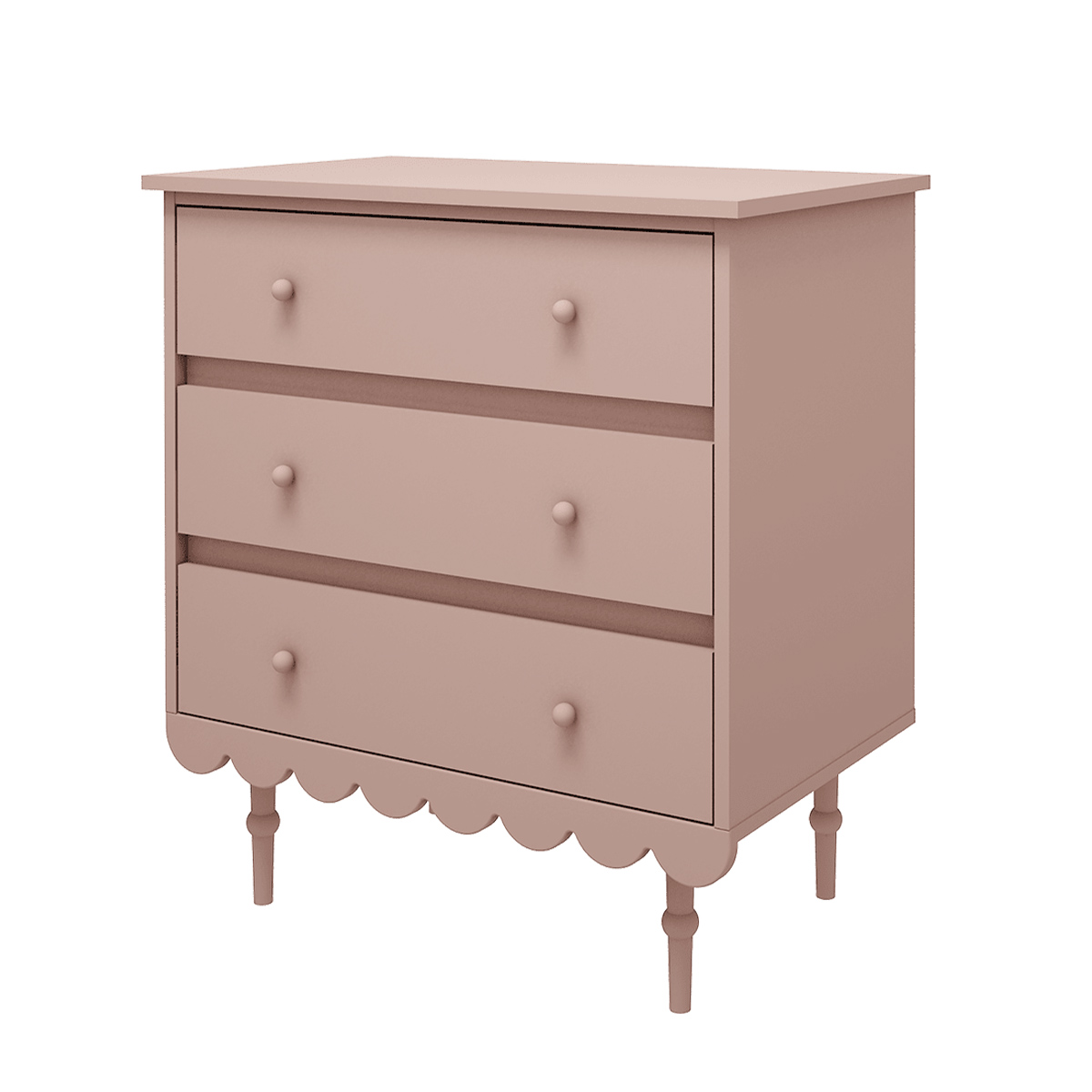 Commode 3 tiroirs Wood Luck Babushka - Rose