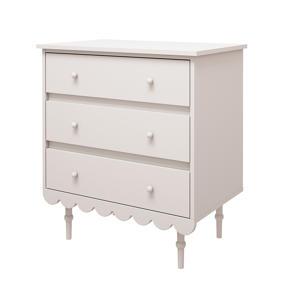 Commode 3 tiroirs Wood Luck Babushka - Blanc