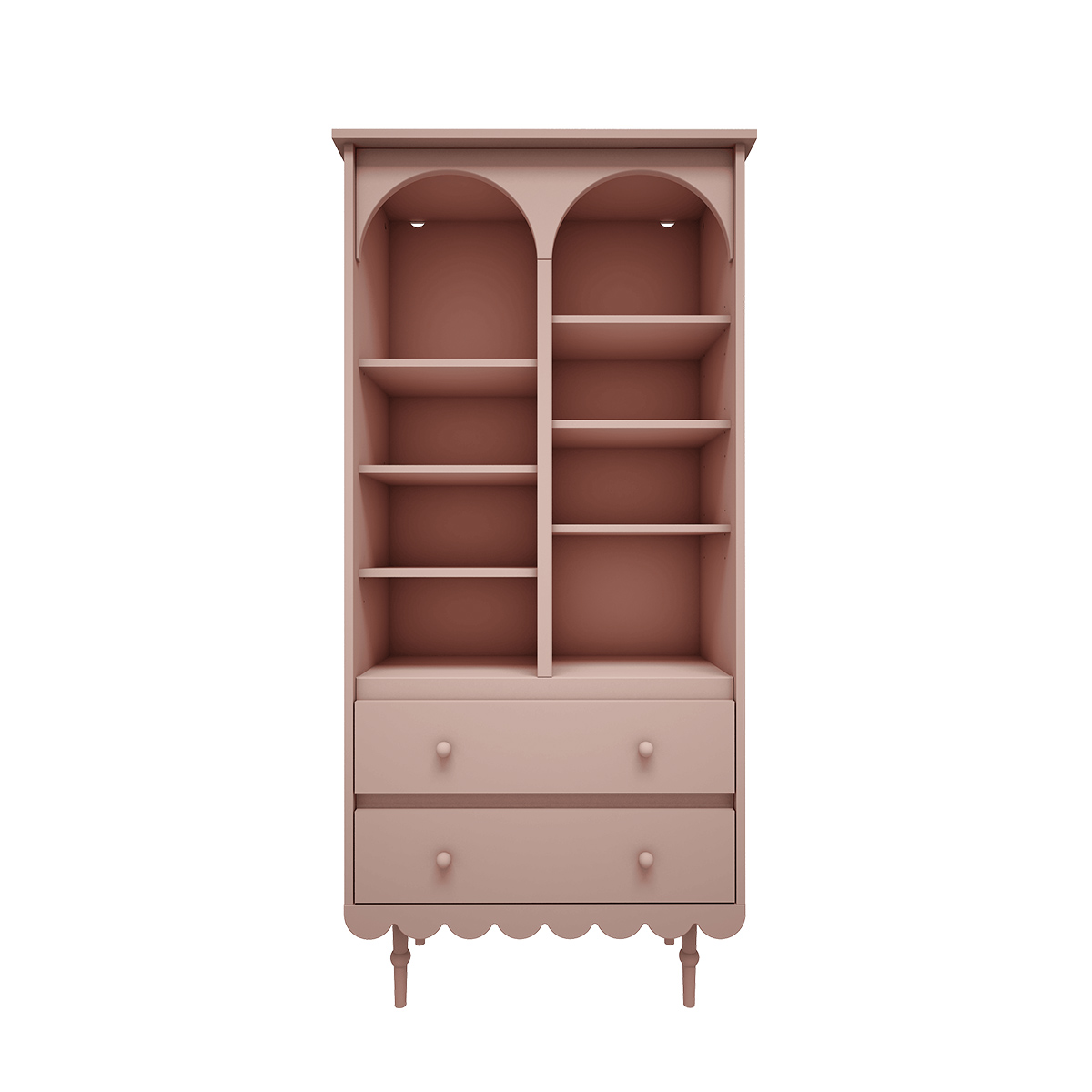 Woodluck_Babushka_rose_bibliotheque_2tiroirs_3