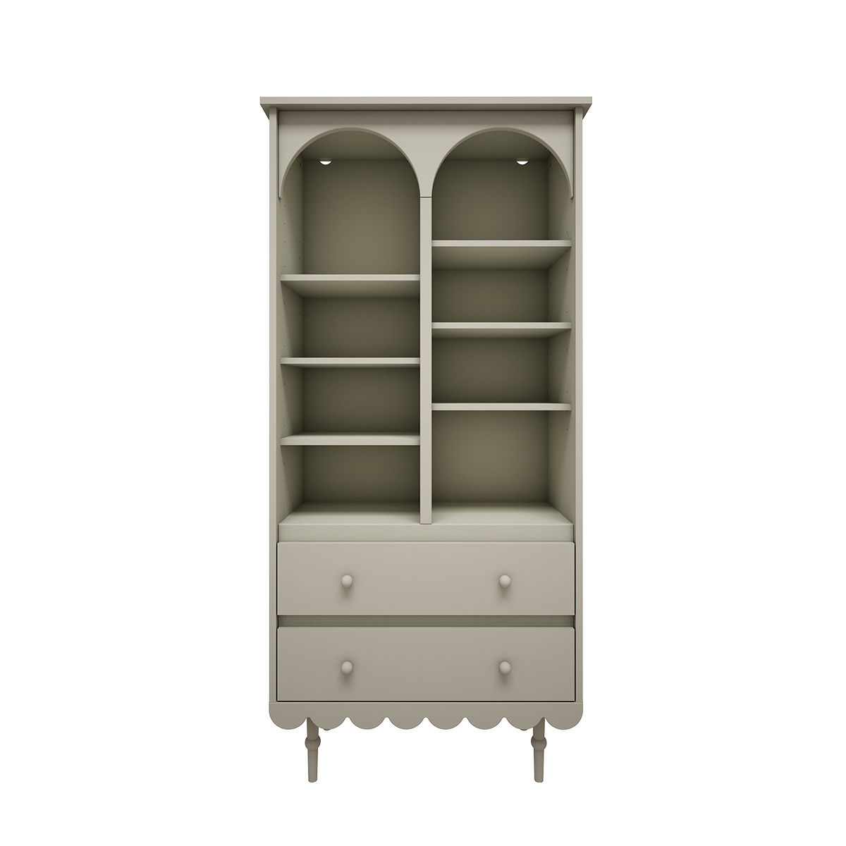 Woodluck_Babushka_olive_bibliotheque_2tiroirs_3