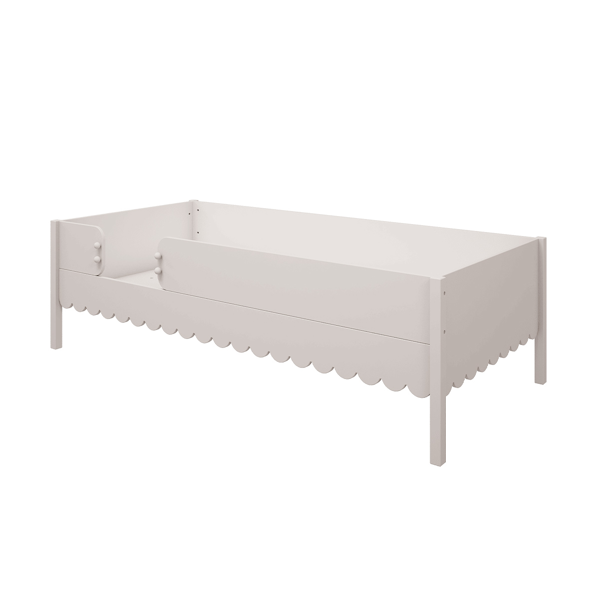 Lit 90x200 barrière et sommier inclus Wood Luck Babushka - Blanc