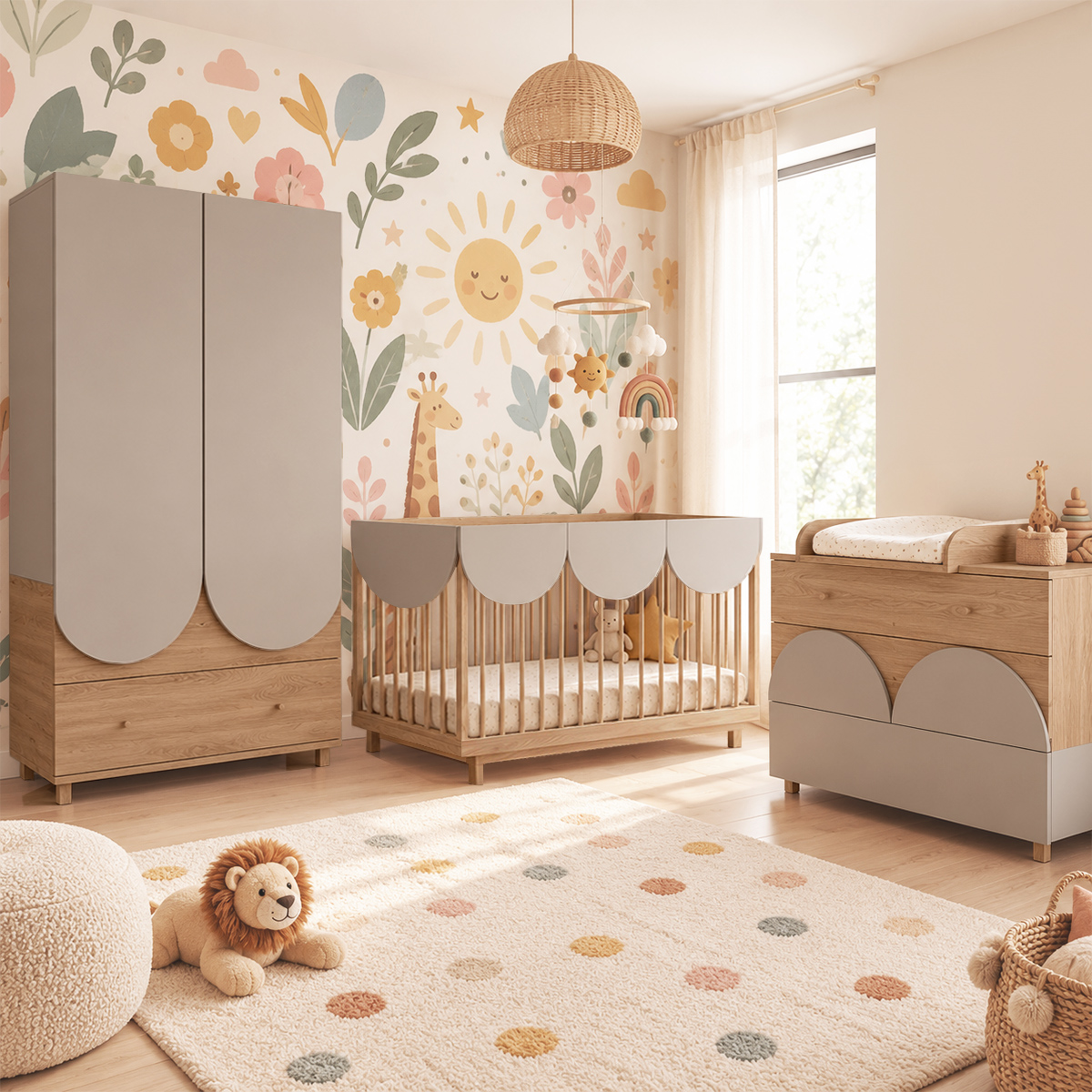 Woodluck_Bloom_cachemire_bois_pack_lit_armoire_2tiroirs