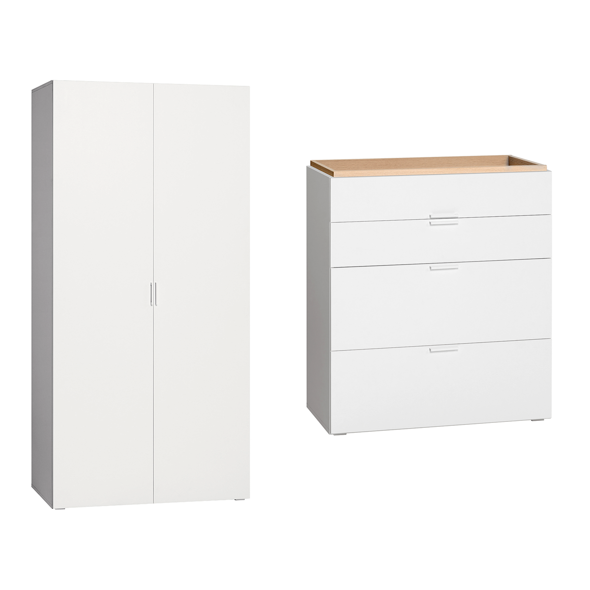 Commode à langer et Armoire 2 portes Vox 4You - Blanc