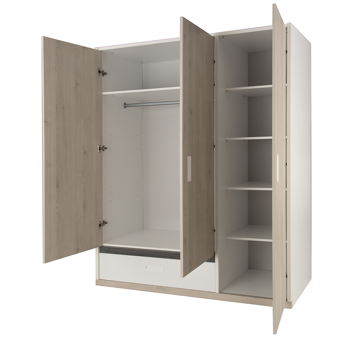 Armoire 3 portes Gami Tiago Blanc Bois Rangements/Armoire