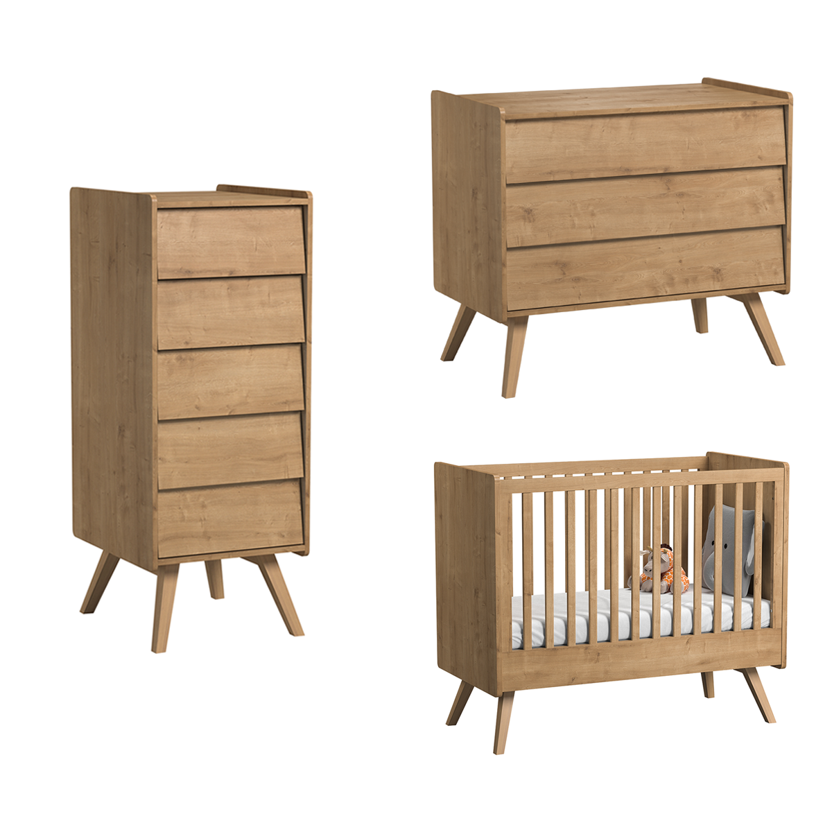 vox_vintage_pack_3P_chiffonier_commode_lit_60_120_bois