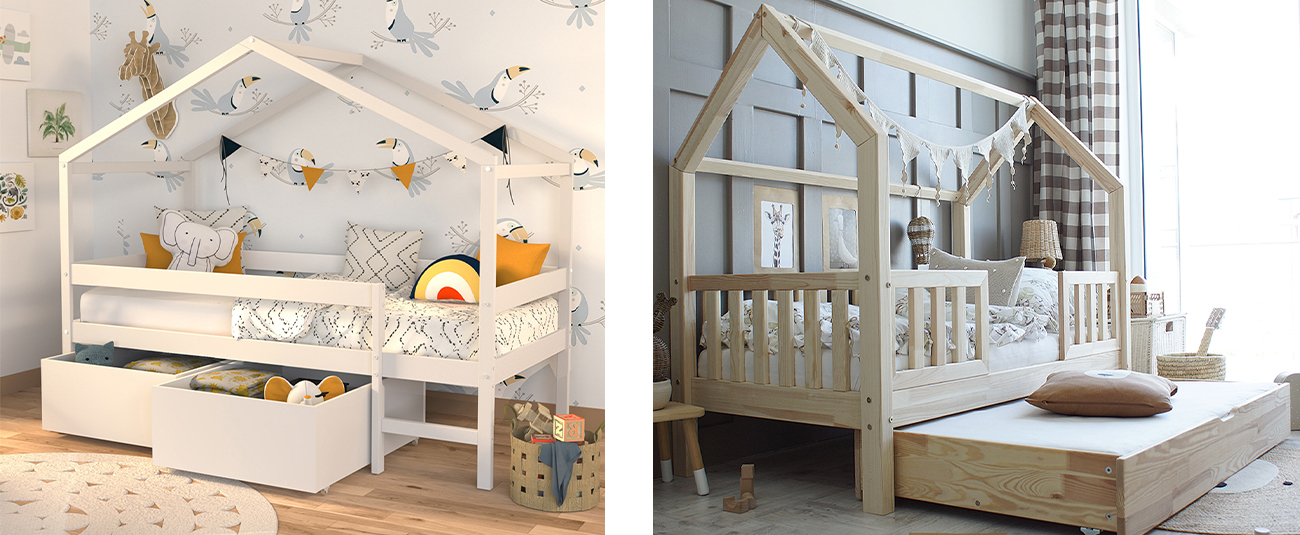 Tendresse de bébé lit cabane avec tiroir