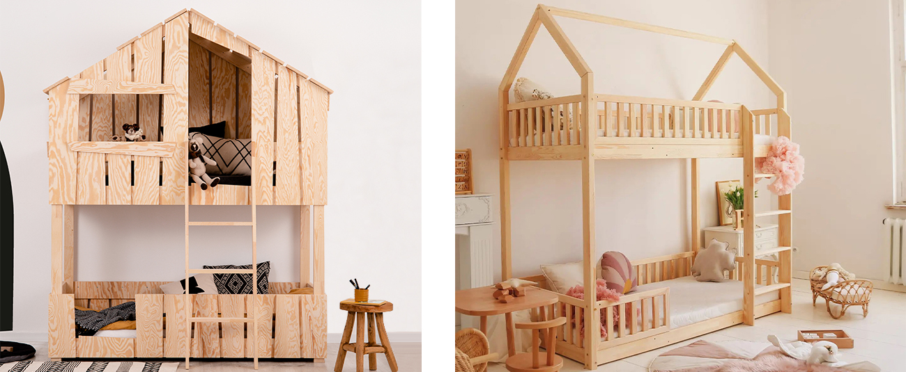 Tendresse de bébé lit cabane superposé