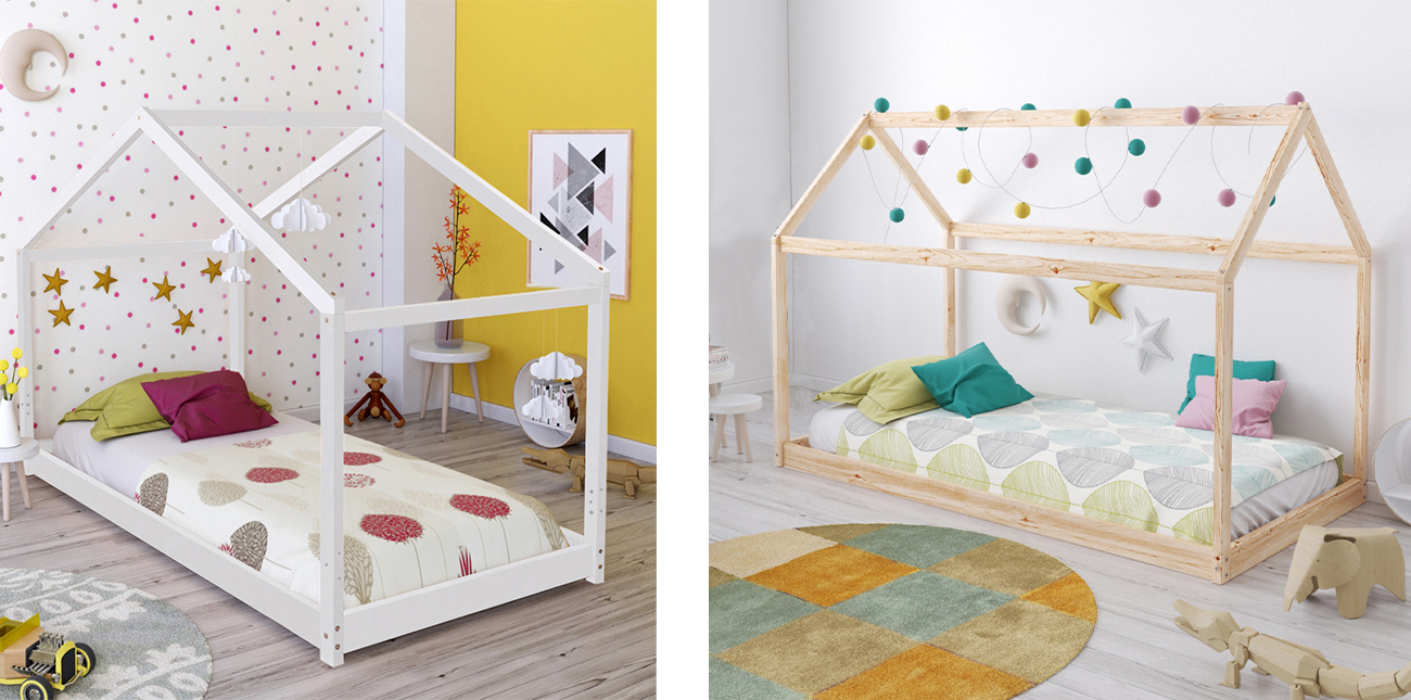Tendresse de bébé lit cabane au sol montessori