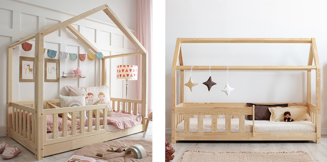 Tendresse de bébé lit cabane au sol