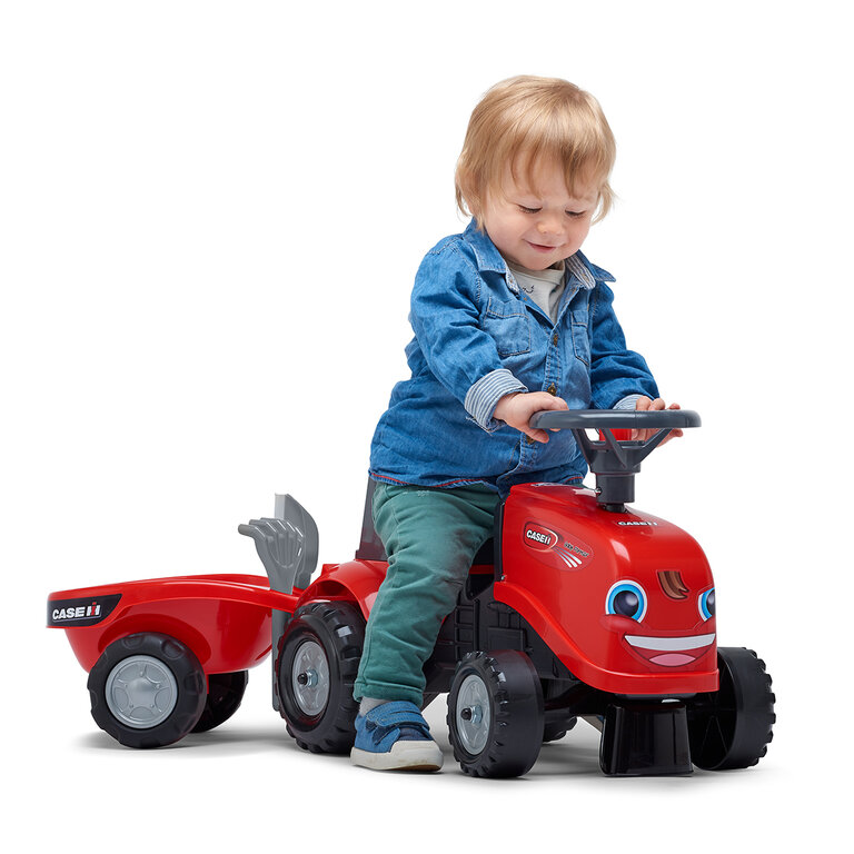 GOPLUS Tracteur Porteur Bébé Caterpillar – Remorque Amovible, Klaxon, LED – Dès 18 Mois