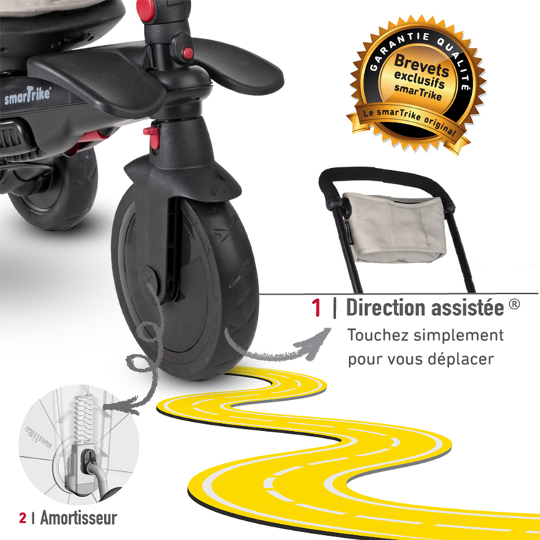 Tricycle Smartrike pliable évolutif 7en1 SmarTfold 700S Beige