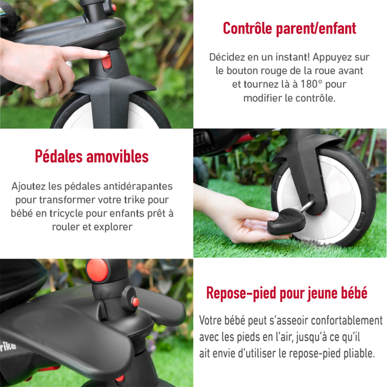 Tricycle Smartrike pliable évolutif 7en1 STR5 Blanc Noir Véhicule à
