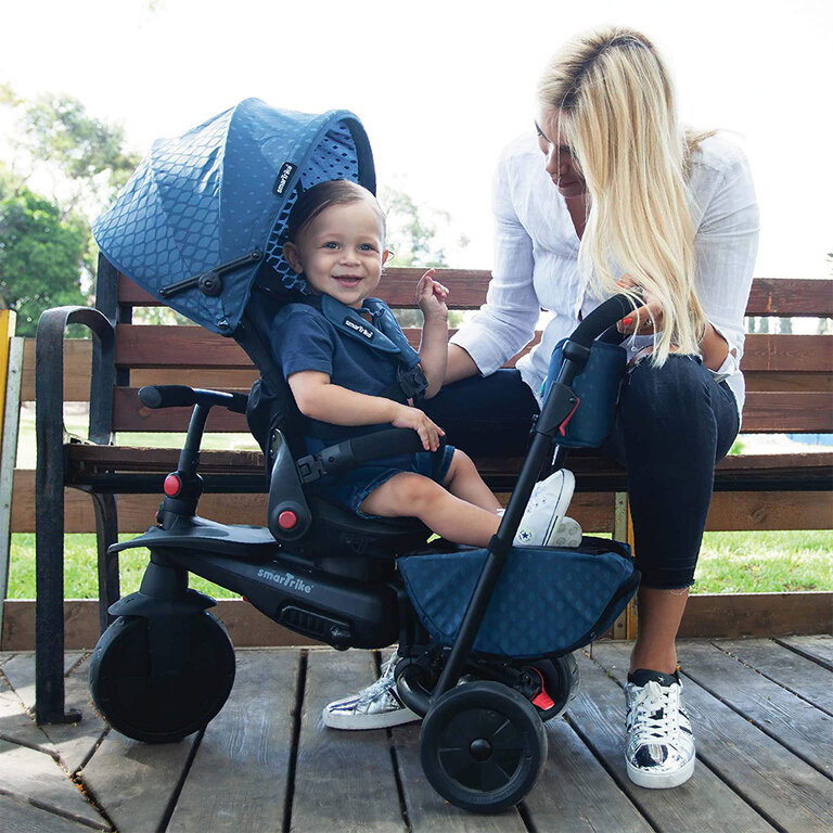 Tricycle évolutif 6 En 1 STR7 Beige SmarTrike - Poussette, Guidon Tactile, Adaptable De 10 Mois à 3 Ans