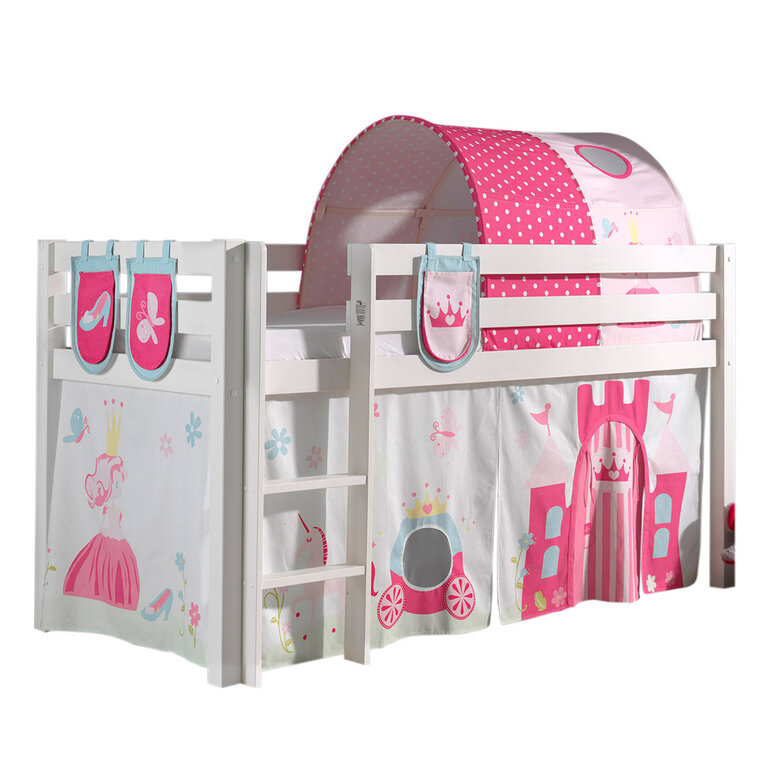 Vipack PINO LIT Mezzanine ET Housse Fire Rescue Nature, Pin Massif