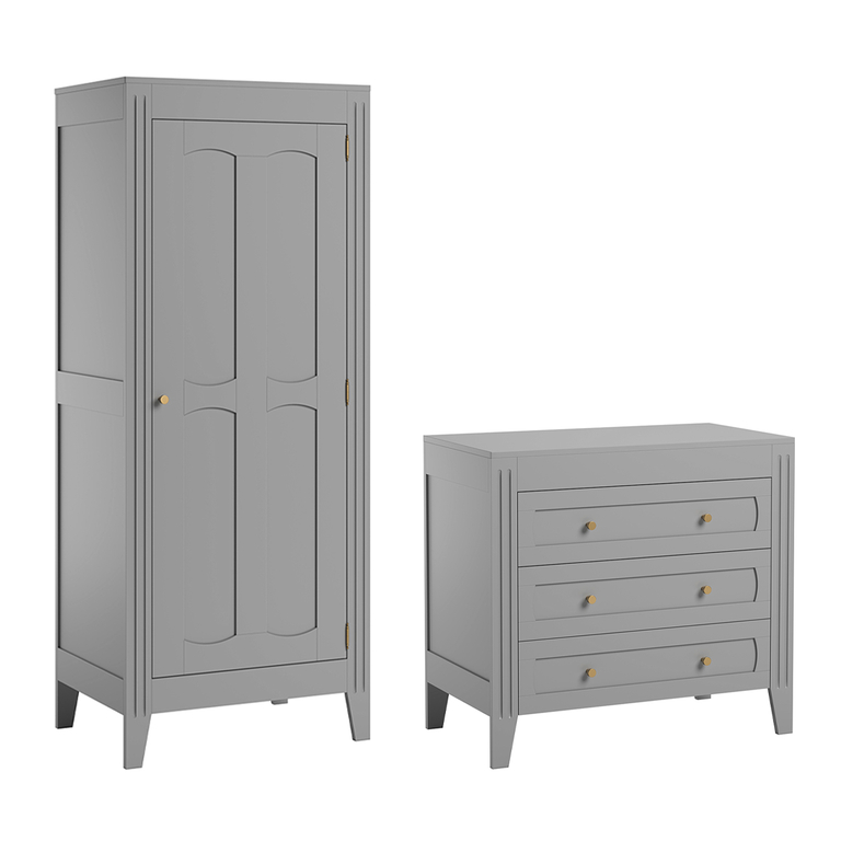 Chambre bébé complète Milenne Vox lit bébé, commode et armoire