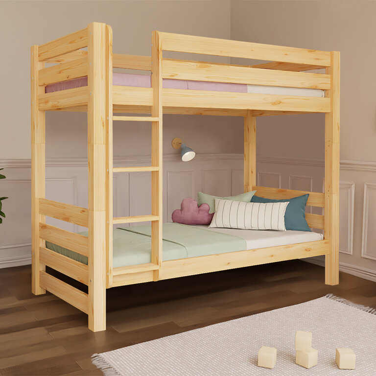 Lit superposé 90x200 sommiers inclus Atlas - Bois - Lits/Lit superposé ...