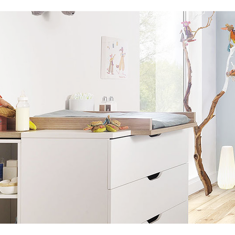 Plan à Langer Mural En Bois Pour Commode Bébé – Blanc, 71x72.5x8 Cm, Norme EN 12221, Fixation Murale Obligatoire