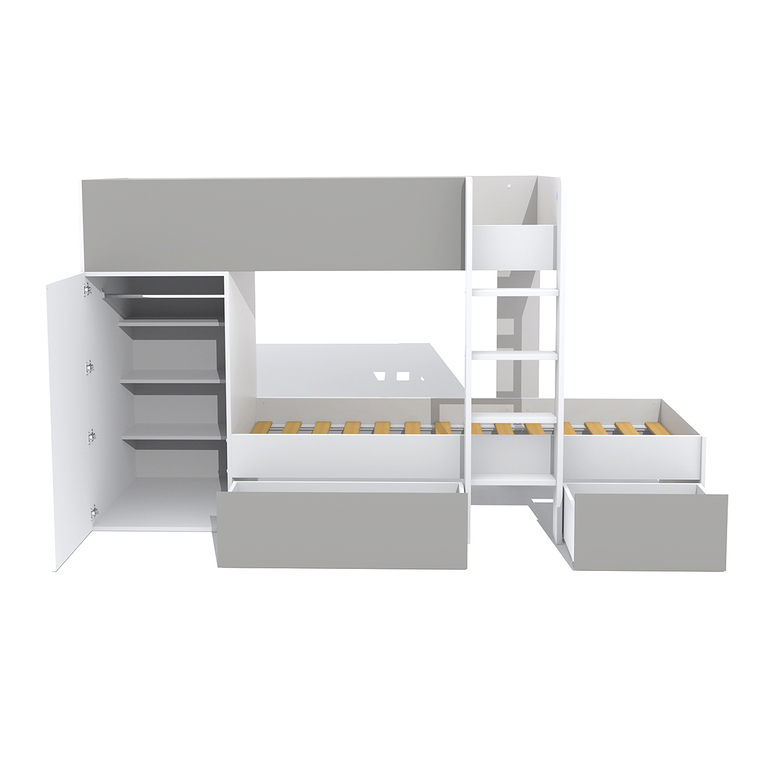 Weber Industries - Lit banquette extensible 90x190 inclus sommiers et 1  tiroirs Alice Blanc - Lit enfant - Rue du Commerce