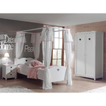 Vipack_amori_lit_à_baldaquin_90x200_voile_de_lit_chevet_3_tiroirs_Armoire_3_portes