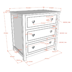 Vipack_Amori_commode_3tiroirs_dimensions