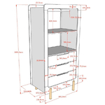 Vipack_Smile_armoire_3tiroirs_dimensions