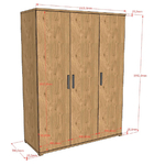Vipack_Sam_armoire_3portes_dimensions_1