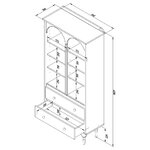 Woodluck_Babushka_bibliotheque_2tiroirs_dimensions