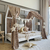 Tinobed_marron_or_ciel_lit_coton_double_ambiance