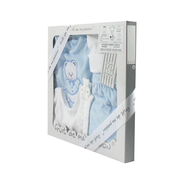 Bleu Et Blanc Coffret Bain B/éb/é 5 Pi/èces Fruit De Ma Passion