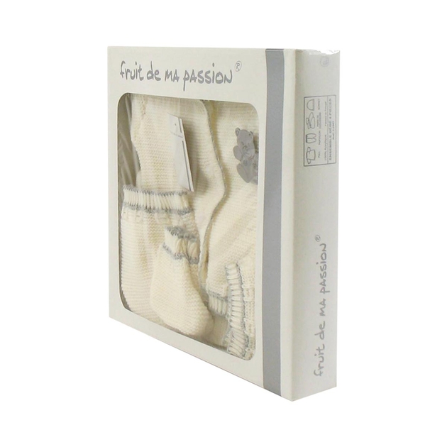 Coffret Naissance 4 Pièces Bébé 0-3 Mois - Soutien-gorge Bébé Blanc Et Rose Motif Papillon